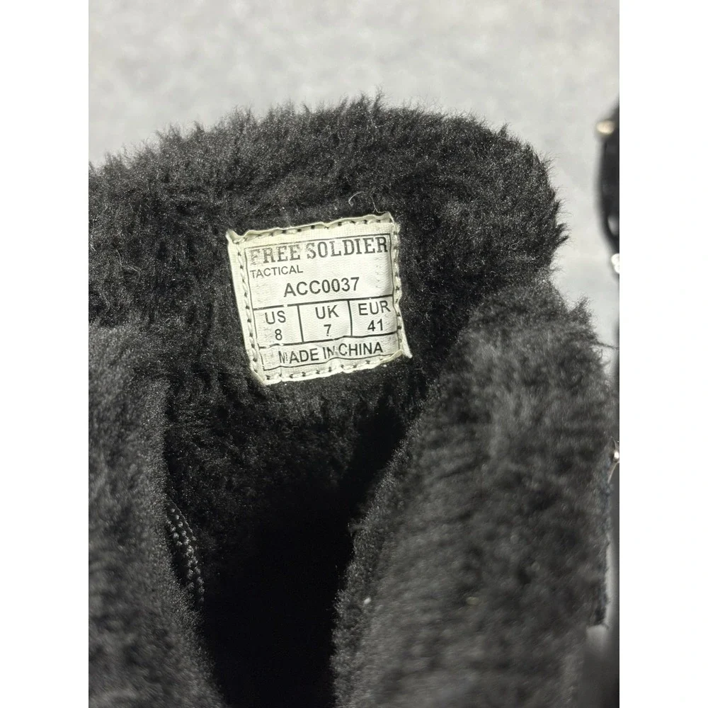 Free‎ Soldier Tactical ACC0037 Winter Boots 8 Black Faux Fur Lined Suede